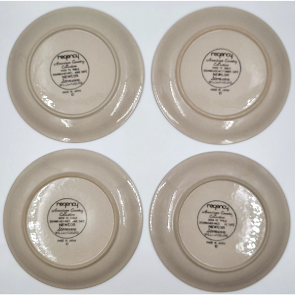 4 Regency American Country Collection Newcor Stoneware Williamsburg Salad Plates - Picture 5 of 9